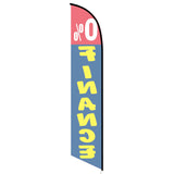 15' 0% Finance Feather Flag with custom printed logo