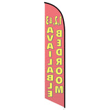 15' 1 2 And 3 Bedroom Available Feather Flag printed in full color