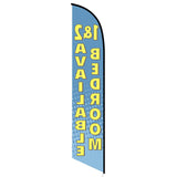 15' 1 And 2 Bedroom Available Feather Flag custom printed with company logo