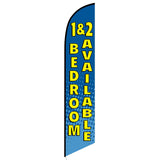 15' 1 And 2 Bedroom Available Feather Flag custom printed with company logo