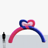 15 ft pink and blue heart inflatable arch to your specs