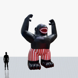 Custom 15 ft rooftop inflatable black gorilla