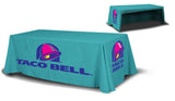 8ft Custom Table Cover 3 sided (Open Back)