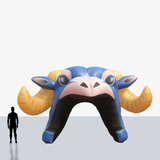 15 ft blue bull entrance inflatable personalized