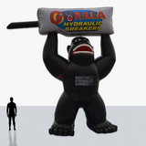 Custom 25 foot rooftop Inflatable black gorilla with your company logo
