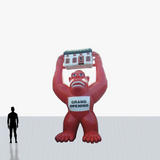 15 ft inflatable rooftop red gorilla with a house and your logo