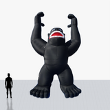 Custom 20 foot inflatable rooftop black gorilla with your company logo