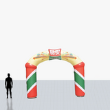 12 ft arch red, green and yellow inflatable personalized