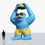 25 ft inflatable rooftop blue gorilla personalized