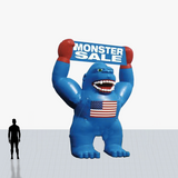 20 ft inflatable rooftop blue gorilla customized