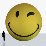 25 ft yellow happy face inflatable with your company logo