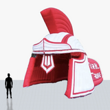 25 ft Knight helmet tunnel inflatable with custom printed logo