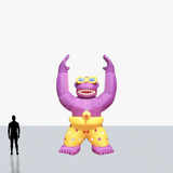 15 ft inflatable rooftop purple gorilla with your logo