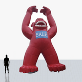 Custom 25 ft red rooftop inflatable gorilla