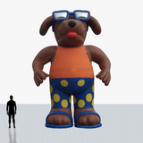 25 ft dog with glasses inflatable to your specs
