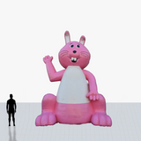 Custom 20 ft pink rabbit inflatable mascot