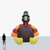 20 ft turkey inflatable mascot with custom printed logo