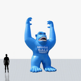 20 ft blue rooftop gorilla inflatable personalized