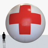 25 ft sphere with a red cross inflatable personalized