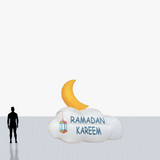 12 ft moon and cloud inflatable with custom printed logo
