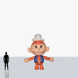 12 ft monkey with a hat inflatable customized