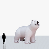 Custom 12 ft polar bear inflatable mascot