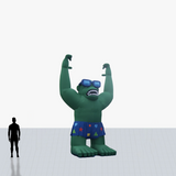 15 ft green gorilla rooftop inflatable personalized