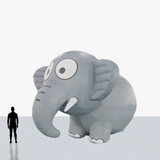 15 ft elephant inflatable mascot customized