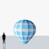12 ft blue and white hot air inflatable personalized