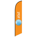 15' AT&T Wireless Orange Feather Flag printed in full color