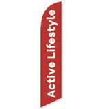 15' Active Lifestyle (Red) Feather Flag custom printed with company logo