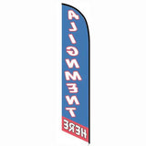 15' Alignment Here Blue And Red Feather Flag personalized with logo