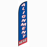 15' Alignment Here Blue And Red Feather Flag personalized with logo