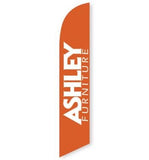 15' Ashley Furniture (Orange) Feather Flag custom printed with company logo