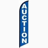 15' Auction Blue Feather Flag with custom printed graphics