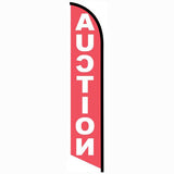 15' Auction Red Feather Flag with custom printed graphics
