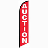 15' Auction Red Feather Flag with custom printed graphics