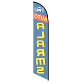 15' Auto Alarms Blue Banner Flag customized with your graphics