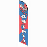 15' Auto Detail Red Blue Feather Flag personalized with logo