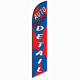 15' Auto Detail Red Blue Feather Flag personalized with logo