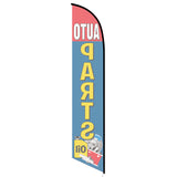 15' Auto Parts (Blue, Red) Banner Flag with custom printed graphics