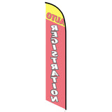 15' Auto Registration (Red) Feather Flag with personalized logo