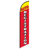 15' Auto Registration (Red) Feather Flag with personalized logo