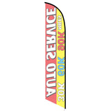 15' Auto Service 30K 60K 90K Yellow Red Banner Flag personalized with logo