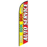 15' Auto Service 30K 60K 90K Yellow Red Banner Flag personalized with logo
