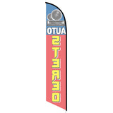 15' Auto Stereo Blue Feather Banner Flag custom printed with company logo