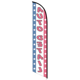 15' Auto Detail American Feather Flag with custom printed logo