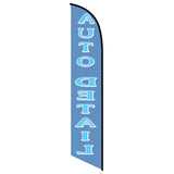15' Auto Detail Blue Banner Flag with personalized logo