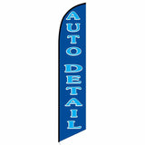 15' Auto Detail Blue Banner Flag with personalized logo