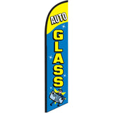 15' Auto Glass Feather Flag Banner printed with custom graphics